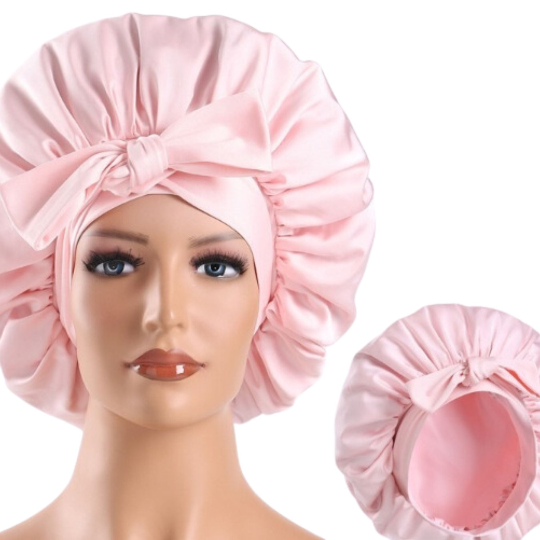 LuxeStay™ Satin Silk Sleep Bonnet with Tie